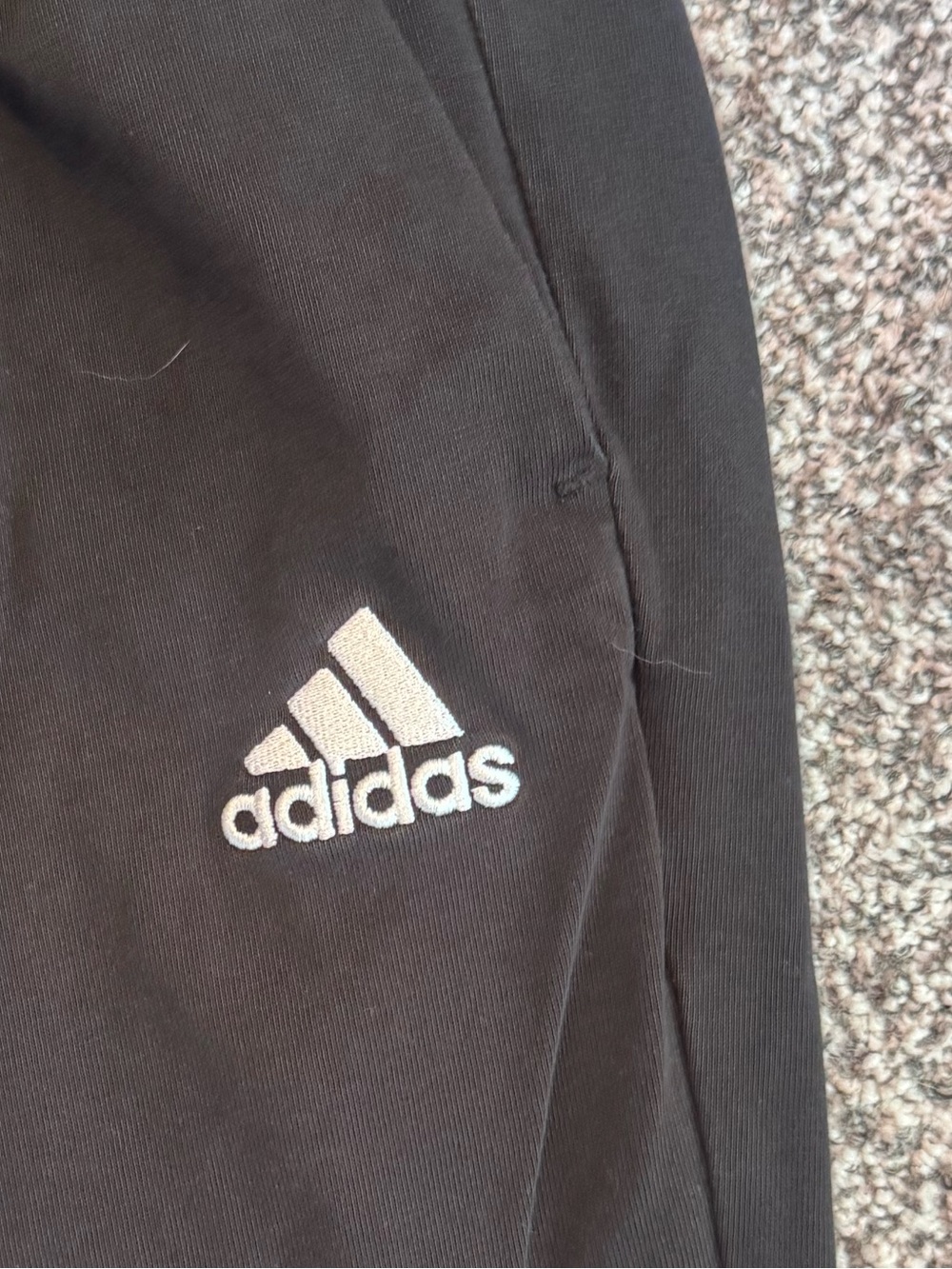 adidas Black Men's Jogger Sweatpants with White Logo, S NWOT - Picture 2 of 4